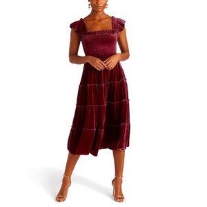 Hill House -The Ellie Nap Dress - Burgundy Velvet - Burgundy Velvet - Size Small